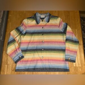 Alfred Dunner woman’s 12Petite Shackleton rainbow sherbet light jacket vintage